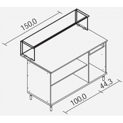 BANCO FOOD 90 CM 150 PIANO INOX